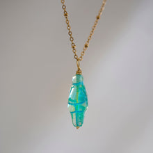 Load image into Gallery viewer, Alma Venus Charm Necklace (Aqua Blue &amp; Light Green)