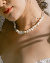 Load image into Gallery viewer, Galene Recycled Beach Glass &amp; Pearls Necklace (Original)