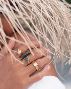 Isla Sodalite Stone & Colored Glass Adjustable Ring