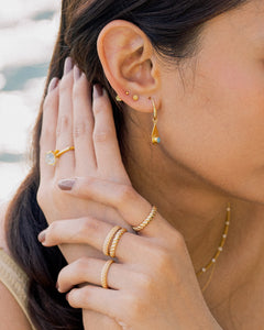 Oxeanne Textured Round Mini Beach-Proof Earrings