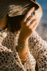 Turquoise & Gold Beads Bracelet