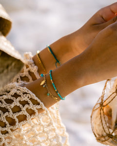 Turquoise & Gold Beads Bracelet