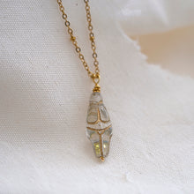Load image into Gallery viewer, Alma Venus Charm Necklace (Iridescent Gray With Gold)