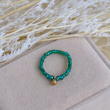 Load image into Gallery viewer, Isla Glass Beads - Viridian with Gold Drop