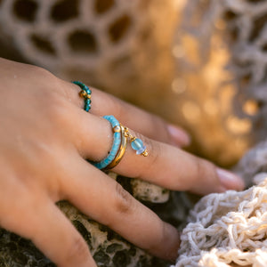 Paradiso Recycled Beach Glass Charm Ring