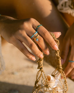 Paradiso Recycled Beach Glass Charm Ring