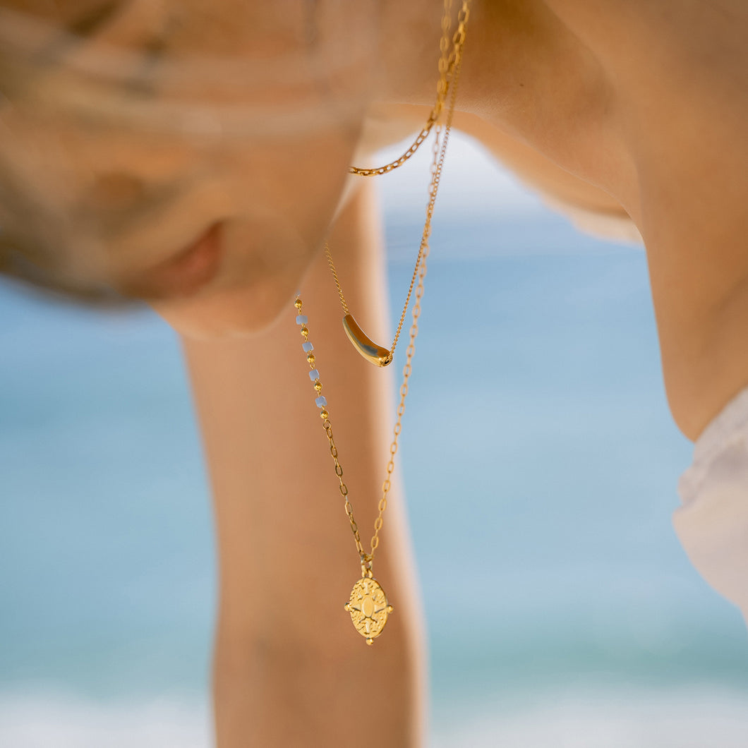 Summer Sun Medallion Long Necklace