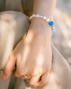 Sedsed Recycled Beach Glass & Mixed Pearls Bracelet