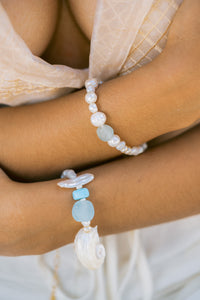 Galene Recycled Beach Glass & Mixed Pearls Bracelet
