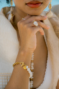 Mawu Chunky Ringed Pearl Bracelet