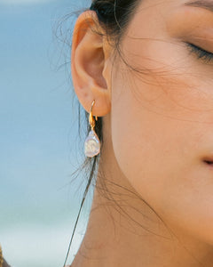 Divana Teardrop Baroque Pearl Earrings
