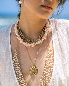 Nu Sunset Shells & Pearls Necklace