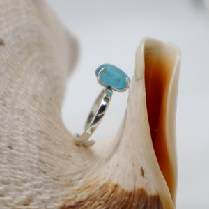 "Mar" Sea Glass Adjustable Ring, Gold Vermeil / Silver (Custom)