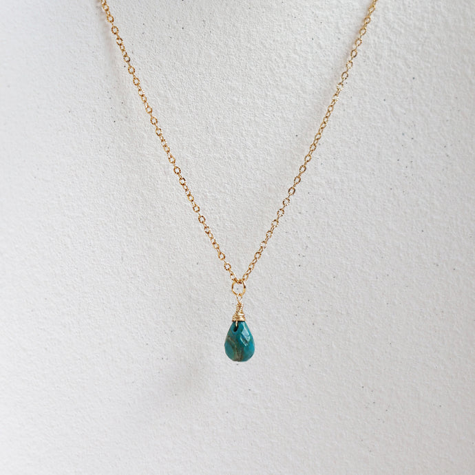 Kirra Faceted Dark Turquoise Stone Necklace