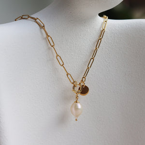 Ixchel Reverse Teardrop Baroque Pearl  Beach-Proof Necklace