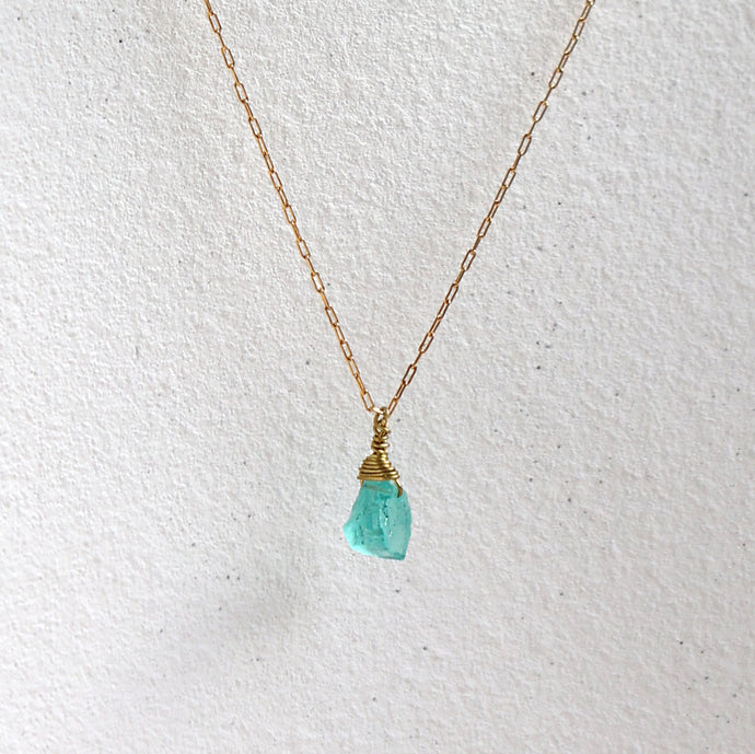 Naked Raw Apatite Charm Necklace