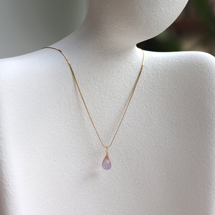 Leila Feceted Amethyst Charm Necklace