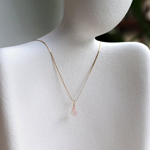 Leila Faceted Rose Quartz Charm Necklace
