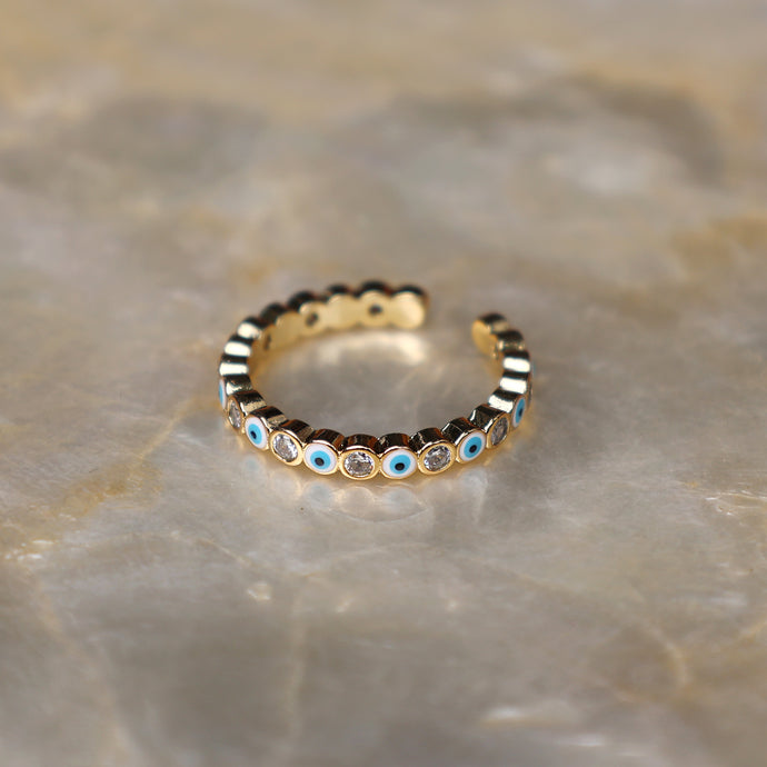 Oxeanne Eyes Adjustable Beach-Proof Ring