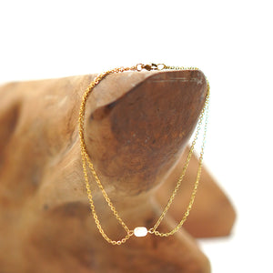"Joie" Mini Baroque Pearls Double Chain Bracelet