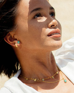 Oxeanne Textured Mini Hoop Beach-Proof Earrings