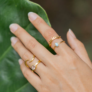 "Maria" Rose Quartz Ring, 14k Solid Gold (1 Piece Only)