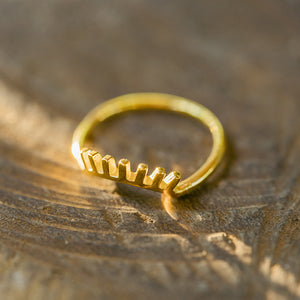 "Ra" Minimalist Evil Eye Stacking Ring, 18K Gold Plated Brass