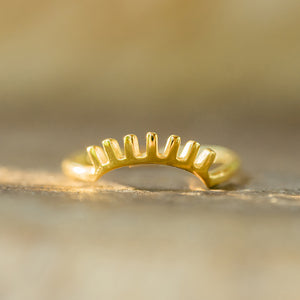 "Ra" Minimalist Evil Eye Stacking Ring, 18K Gold Plated Brass