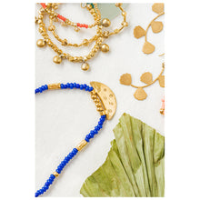 Load image into Gallery viewer, &quot;We Are the Moon &amp; Stars&quot; Beaded Necklace, Gold Vermeil (1 Piece Only)